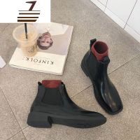 尗卡ins马丁靴女短靴英伦风2020网红短筒方头粗跟短靴百搭潮切尔西靴
