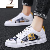 尗卡2020新款韩版帆布涂鸦板鞋透气小白休闲潮鞋青少年百搭男鞋潮帆布鞋