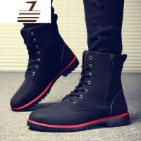 尗卡新款马丁靴潮流韩版男士皮靴百搭中帮工装短靴高帮男靴子