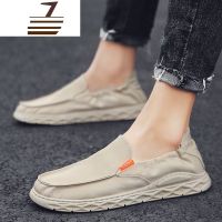 尗卡男鞋透气潮流百搭休闲帆布板鞋一脚蹬懒人豆豆潮鞋帆布鞋