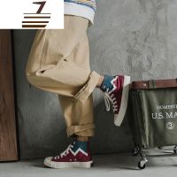 尗卡自制高帮帆布鞋男韩版休闲板鞋百搭潮鞋学生情侣高邦鞋女