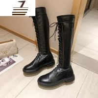 尗卡靴子女2020新款不过膝百搭长靴瘦瘦鞋网红英伦风中筒马丁靴潮