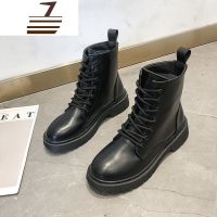 尗卡马丁靴女英伦风新款百搭帅气黑色厚底ann网红机车短靴潮