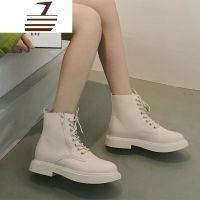 尗卡马丁靴女英伦风新款网红百搭平底帅气机车靴子加绒短靴潮