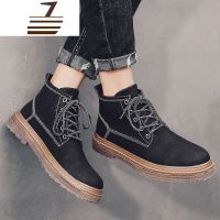尗卡马丁靴男短靴英伦风高帮中帮百搭男士男鞋潮鞋加绒棉鞋雪地靴高帮鞋