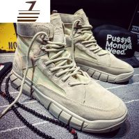 尗卡马丁靴男透气英伦风高帮靴子2020新款中帮男靴潮鞋雪地鞋子工装靴