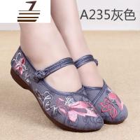 尗卡女鞋单鞋休闲鞋绣花鞋妈妈鞋平底老人鞋汉服民族风