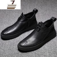 尗卡马丁靴男高帮工装鞋子男士真皮内增高短靴子加绒棉皮鞋男