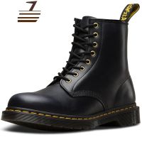 尗卡马丁靴男雪地高帮短靴子英伦黑色棉鞋系带情侣真皮鞋