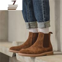 尗卡欧美英伦尖头切尔西靴男短靴真皮男靴侃爷磨砂马丁靴绅士高帮鞋男