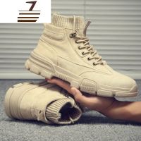 尗卡男鞋2020新款潮流鞋子男士休闲运动工装加绒保暖百搭马丁靴男男士高帮鞋