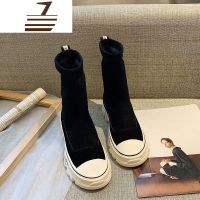 尗卡网红靴子前拉链短靴女马丁靴英伦百搭新款瘦瘦靴单靴潮鞋女士靴子