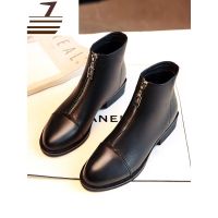 尗卡网红靴子女款新款马丁靴英伦风百搭短靴单靴高跟鞋粗跟女士靴子