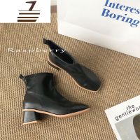 尗卡靴子女2020新款粗跟网红瘦瘦鞋马丁靴女英伦风单靴方头短靴女女士靴子