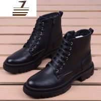 尗卡马丁靴男高帮工装靴百搭韩版潮流靴子中帮男鞋英伦尖头皮靴子