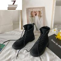 尗卡2020新款马丁靴女复古百搭系带短筒靴薄款街拍英伦风机车靴潮女士靴子