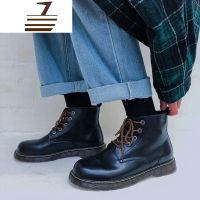 尗卡@韩桥~韩版男士复古圆头马丁靴男大头靴百搭潮流高帮工装靴子