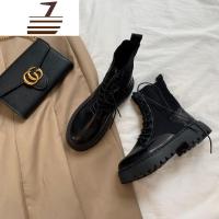 尗卡ins透气袜靴马丁靴女2020新款百搭英伦风机车靴女厚底短靴子女士靴子