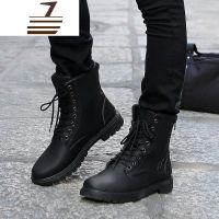 尗卡马丁靴潮流韩版男士皮靴中帮工装短靴雪地高帮男靴子