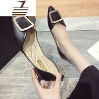 尗卡女鞋单鞋女2020新款百搭尖头软皮淑女平底豆豆鞋软底鞋子