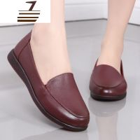 尗卡妈妈鞋单鞋女真皮软底老人平底奶奶舒适中年皮鞋中老年人女鞋