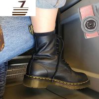 尗卡荔枝纹软皮马丁靴女英伦风1460经典8孔短靴百搭褶皱帅气机车靴子女士靴子