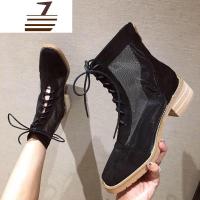 尗卡马丁靴女短靴2020薄款百搭透气瘦瘦靴英伦风网纱靴子女凉靴女士靴子