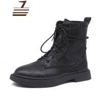 尗卡马丁靴女英伦风2020新款复古百搭系带帅气机车靴子黑色短靴女士靴子