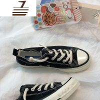 尗卡2020新款半拖小白鞋女无后跟一脚蹬懒人帆布鞋百搭踩脚板鞋潮鞋子