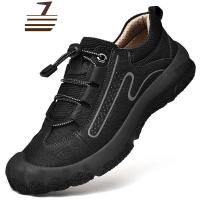 尗卡男鞋真皮登山鞋男户外休闲鞋软底防水防滑皮鞋透气越野徒步鞋子男