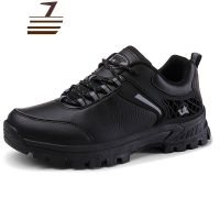 尗卡男鞋运动休闲鞋男士户外登山鞋大码防滑旅游鞋皮面防水鞋耐磨