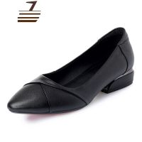 尗卡2020新款浅口真皮女单鞋女鞋低跟大码软底皮鞋女士工作鞋子