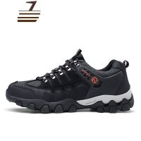尗卡登山鞋男防滑户外运动鞋子透气男士跑步鞋软底休闲越野鞋真皮休闲鞋