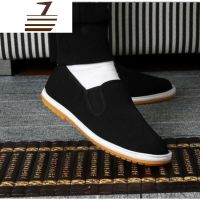 尗卡台州布鞋男黑色加绒手工保暖加棉工作鞋徒步休闲加厚帆休闲鞋