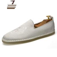 尗卡男刺绣手工汉服唐装一脚蹬布鞋男牛筋底休闲懒人中国风休闲鞋