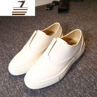 尗卡潮鞋男士乐福鞋百搭休闲小白板鞋英伦皮鞋韩版懒人鞋子