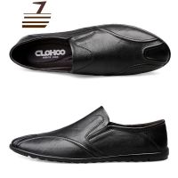 尗卡男鞋2020新款真皮男士商务休闲皮鞋大码懒人青年潮流豆豆鞋男休闲鞋