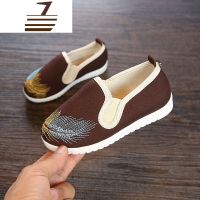 尗卡儿童汉服鞋男童中国风布鞋民族风小白鞋休闲中小大童绣花鞋休闲鞋