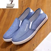 尗卡透气男士帆布鞋男鞋懒人鞋舒适休闲鞋一脚蹬男鞋子