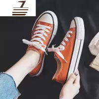 尗卡小脏橘港风帆布鞋女学生超火板鞋韩版ulzzang小白鞋ins街拍网红鞋