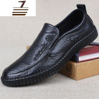 尗卡正宗男牛筋底软底仿皮鞋办公室工作鞋商务休闲鞋布鞋男