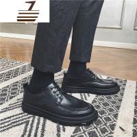 尗卡皮鞋男韩版布洛克英伦西装内增高黑色青年商务正装休闲男士婚礼鞋休闲鞋