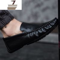 尗卡豆豆鞋男休闲皮鞋韩版潮流时尚驾车鞋软皮男鞋一脚蹬懒人鞋