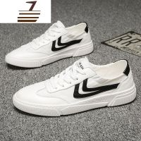 尗卡男鞋2020新款透气薄底休闲百搭潮流韩版套脚板鞋纯皮小白鞋男