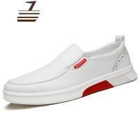 尗卡欧洲站乐福鞋男士懒人一脚蹬真皮休闲2020新款百搭潮小白鞋子