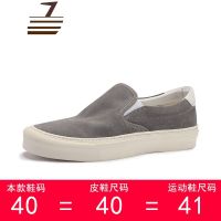 尗卡BK套脚板鞋男百搭真皮懒人滑板鞋男士一脚蹬乐福鞋潮帆布鞋