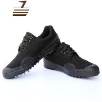 尗卡黑色解放鞋工地防滑耐磨透气工作鞋男农民干活鞋劳保帆布鞋