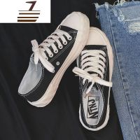 尗卡港风帆布鞋女复古 ulzzang百搭2020年ins潮 低帮学生日韩风味