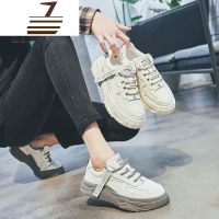 尗卡真皮小白鞋女2020新款韩版百搭厚底松糕网面鞋子ins街拍潮鞋休闲鞋