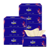 优加6包本色抽纸3层竹浆纸巾抽取式面巾纸母婴适用餐巾纸